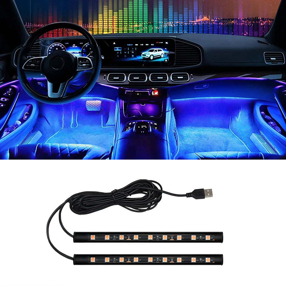 Vape Decoration - 車のネオンライトフットライト LED インテリア装飾バックライトシガーライター 5V USB 雰囲気ランプ車両アクセサリー