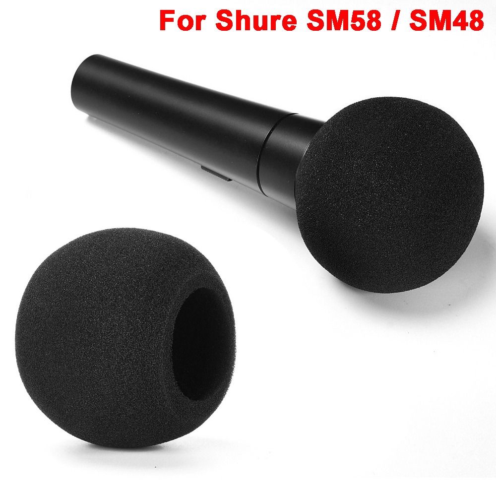 Shure Mic Sm58 - 交換用マイクウィンドスクリーンカバー 植毛スポンジフォーム 防風マイクポップフィルター Shure SM58 /