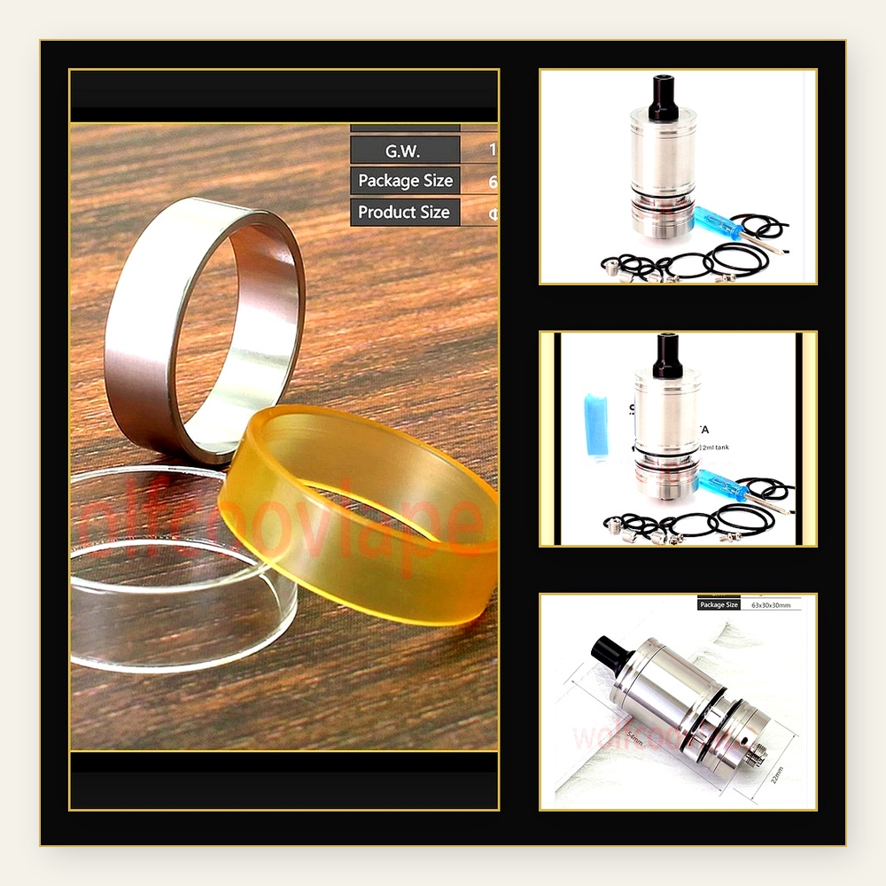 Vaping Air - Wolfcoolvape Lindy RTA 5mlタンクアトマイザー - 316ステンレススチール製、エアピン調整オプション（0.8/1/1.2/1.5mm）、直径22mm