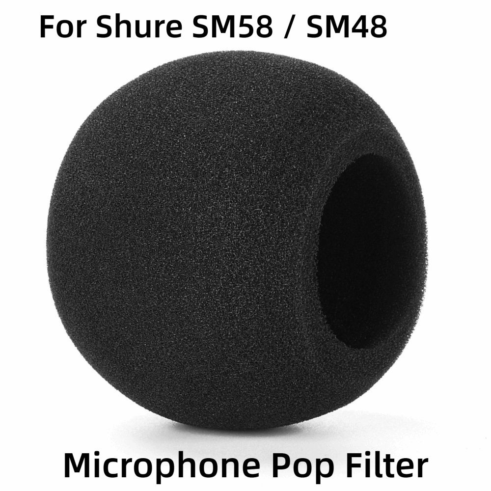 Shure Mic Sm58 - 交換用マイクウィンドスクリーンカバー 植毛スポンジフォーム 防風マイクカバー ポップフィルターカバー Shure SM58