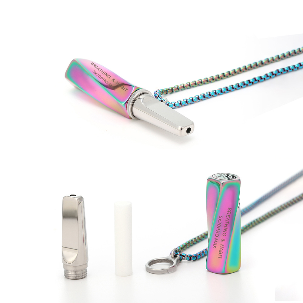 ステンレス製吸入器ネックレス 天然アロマ ベイプ式呼吸器 詰 - Vaping Air のレビューと価格