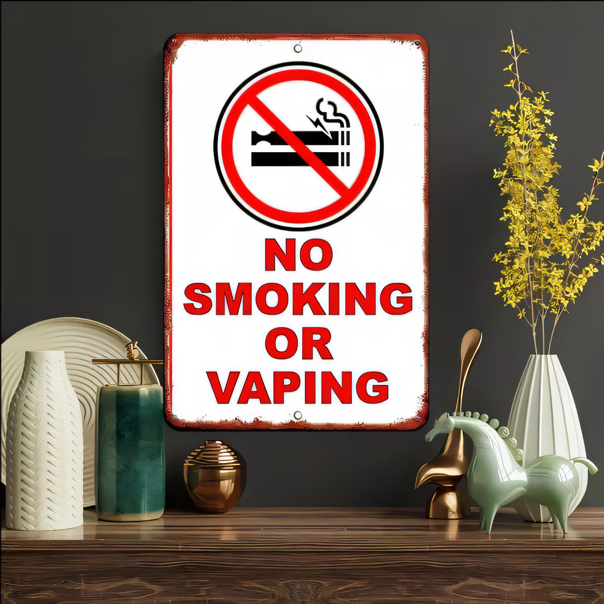 錫製看板 禁煙・禁喫煙警告 レトロメタルウォールアート ヴィ - Vape Decoration のレビューと価格